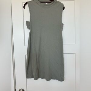 RVCA olive green cotton cover up dress with side cut outs, like new.sz M